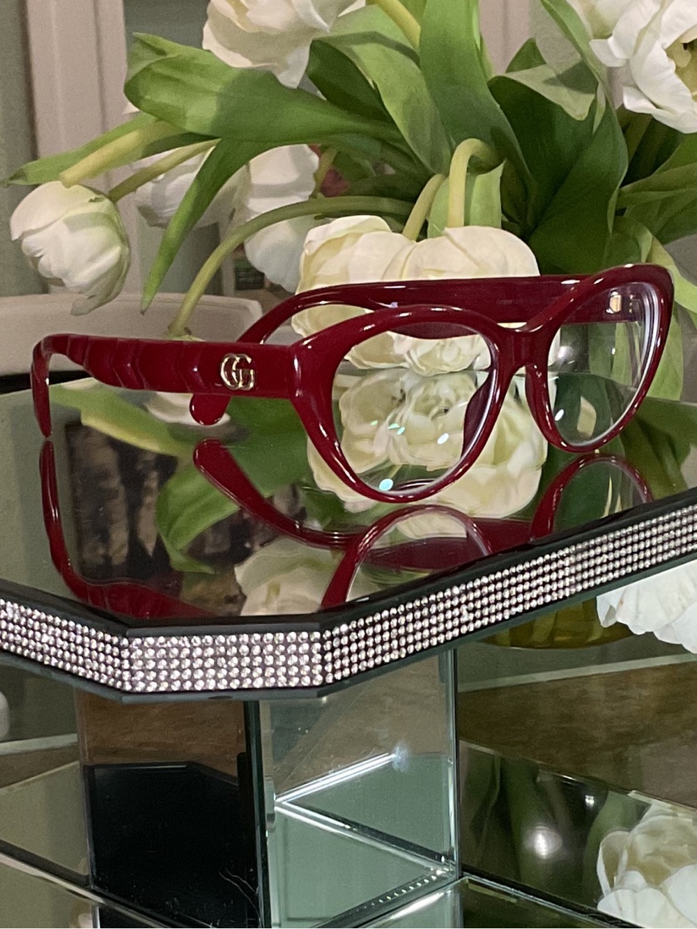 GUCCI burgundy RX GLASSES